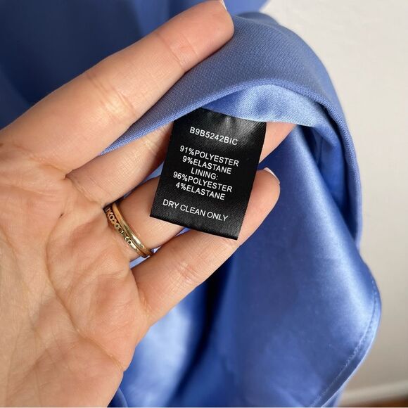 Parker Black Label Shara Midi Dress Periwinkle Asymmetrical Ruffle Size 6 - Picture 4 of 5